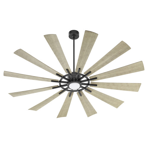 Quorum 47212-5942 Cirque Modern Matte Black LED Exterior 72" Ceiling Fan