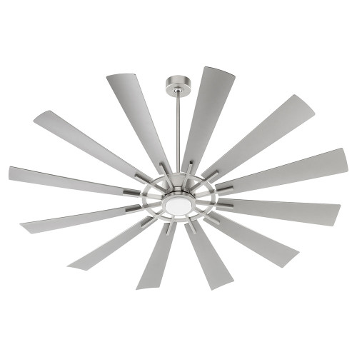 Quorum 47212-65 Cirque Modern Satin Nickel LED Outdoor 72" Ceiling Fan