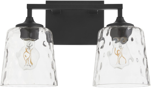 Quorum 5005-2-159 Eldorado Contemporary Matte Black 2-Light Bathroom Light