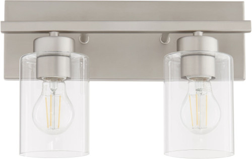 Quorum 5012-2-65 Carter Contemporary Satin Nickel 2-Light Vanity Lighting