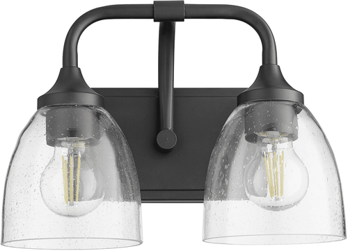 Quorum 5059-2-259 Enclave Matte Black 2-Light Bathroom Sconce