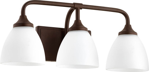 Quorum 5059-3-86 Enclave Oiled Bronze 3-Light Bathroom Lighting Fixture