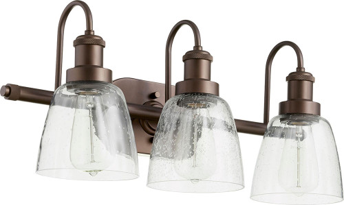 Quorum 508-3-86 Oiled Bronze 3-Light Bathroom Wall Light Fixture