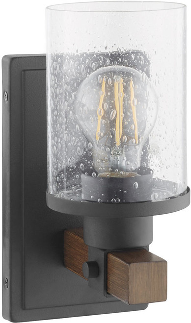 Quorum 5089-1-69 Walnut Accent Series Modern Textured Black Walnut Wall Sconce Lighting