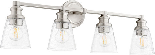 Quorum 509-4-65 Dunbar Modern Satin Nickel 4-Light Bath Sconce