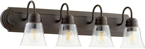 Quorum 5094-4-286 Oiled Bronze 4-Light Bathroom Wall Light Fixture