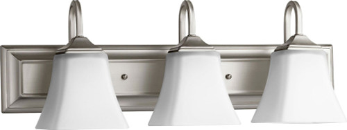 Quorum 5104-3-65 Satin Nickel 3-Light Bathroom Light Fixture