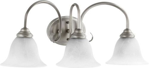 Quorum 5110-3-64 Spencer Classic Nickel 3-Light Vanity Lighting Fixture