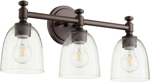Quorum 5122-3-286 Rossington Oiled Bronze 3-Light Bathroom Light Fixture