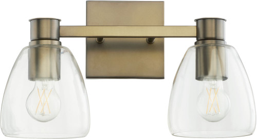 Quorum 515-2-81 Relo Contemporary Dark Brass 2-Light Bathroom Sconce