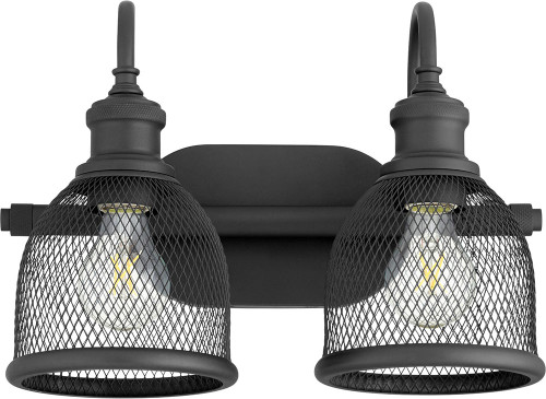 Quorum 5212-2-69 Omni Modern Textured Black 2-Light Bathroom Vanity Lighting