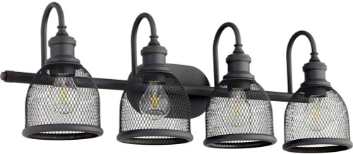 Quorum 5212-4-69 Omni Contemporary Textured Black 4-Light Bathroom Light Fixture