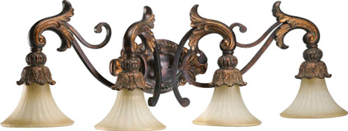 Quorum 5230-4-88 Madeleine Traditional Corsican Gold 4-Light Bathroom Vanity Light