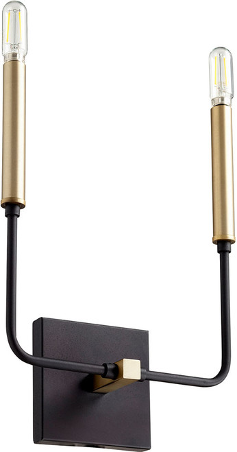 Quorum 531-2-6980 Lacy Contemporary Noir w/ Aged Brass Wall Light Fixture