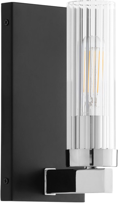 Quorum 533-1-5914 Kilbey Contemporary Matte Black w/ Chrome Wall Lamp