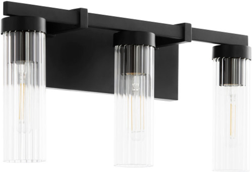 Quorum 533-3-59 Kilbey Contemporary Matte Black 3-Light Lighting For Bathroom