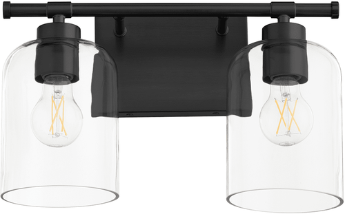 Quorum 5374-2-59 Tribute Modern Matte Black 2-Light Bathroom Lighting