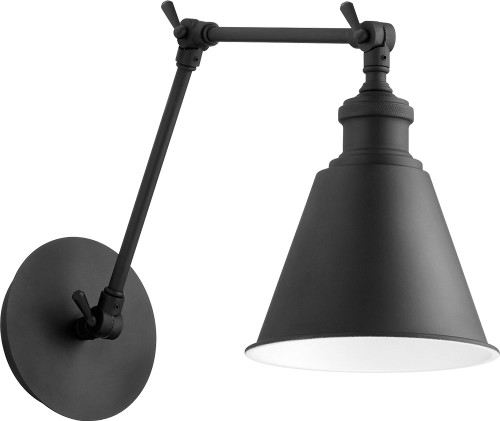 Quorum 5391-69 Metal Cone Contemporary Noir Wall Swing Arm Lamp