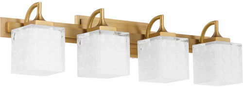Quorum 5502-4-47 Diamonte Contemporary Brushed Brass 4-Light Vanity Light Fixture