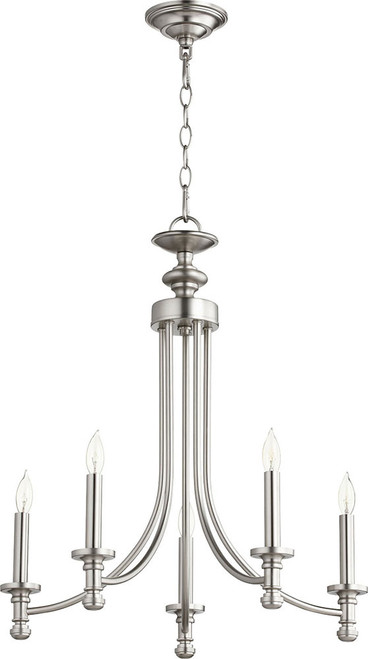 Quorum 6022-5-65 Rossington Satin Nickel 22" Mini Chandelier Lighting