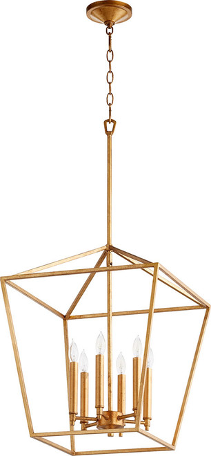 Quorum 604-6-74 Gabriel Modern Gold Leaf Foyer Lighting Fixture