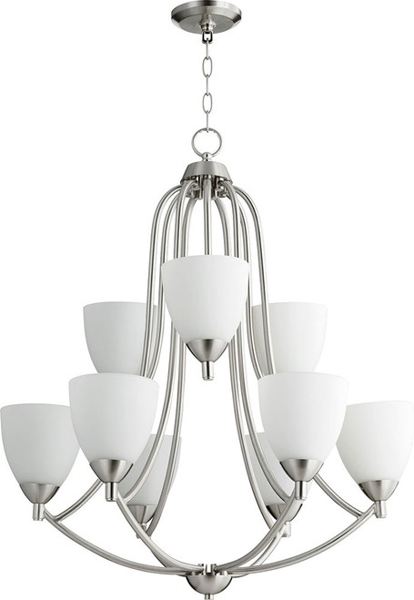Quorum 6069-9-65 Barkley Satin Nickel Chandelier Lamp