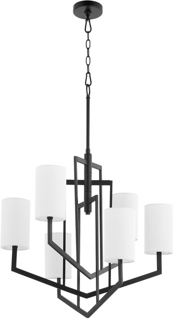 Quorum 6078-6-59 Bolivar Contemporary Matte Black Chandelier Light
