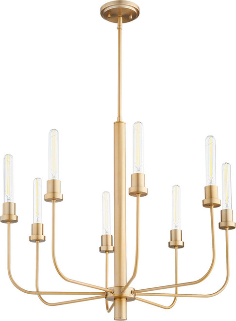 Quorum 612-8-80 Sheridan Contemporary Aged Brass 28.5" Chandelier Lighting