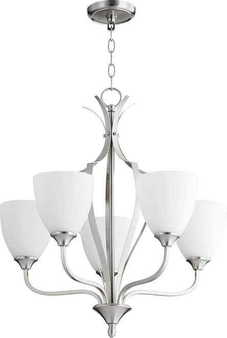 Quorum 6127-5-65 Jardin Satin Nickel 24" Chandelier Light