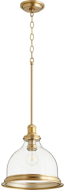 Quorum 6193-12-80 Aged Brass Drop Ceiling Light Fixture