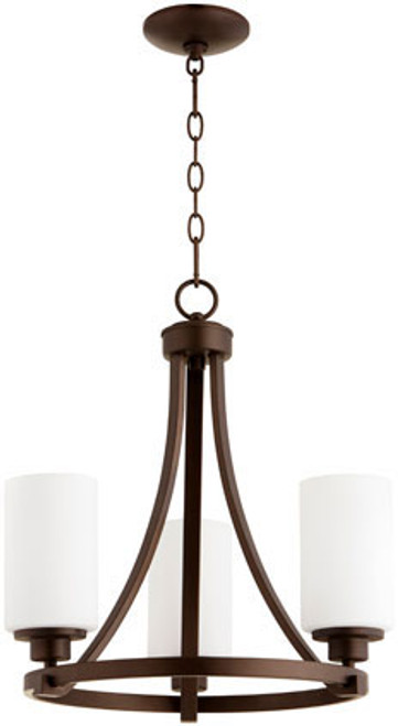 Quorum 6207-3-86 Lancaster Oiled Bronze Mini Hanging Chandelier