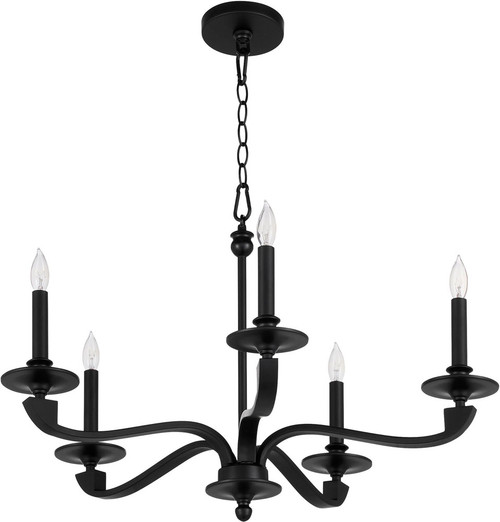 Quorum 6240-5-59 Chantelle Matte Black Chandelier Lighting