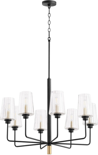 Quorum 625-8-6980 Dalia Contemporary Noir with Aged Brass 30" Lighting Chandelier