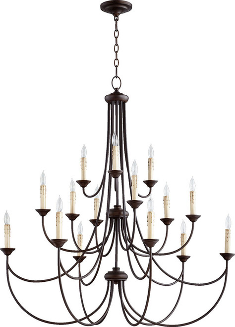 Quorum 6250-15-86 Brooks Oiled Bronze 43" Chandelier Lighting