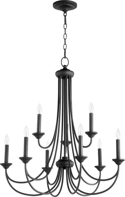 Quorum 6250-9-69 Brooks Textured Black Chandelier Lighting