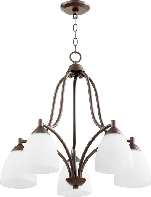 Quorum 6369-5-86 Barkley Oiled Bronze Chandelier Lamp
