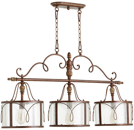 Quorum 6506-3-39 Salento Vintage Copper Kitchen Island Light Fixture