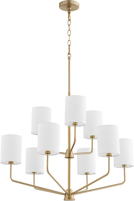 Quorum 657-9-80 Harmony Aged Brass Hanging Chandelier