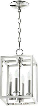 Quorum 6731-4-162 Cuboid Polished Nickel 8" Entryway Light Fixture