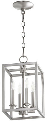 Quorum 6731-4-165 Cuboid Satin Nickel 8" Foyer Lighting