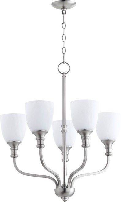Quorum 6811-5-65 Richmond Satin Nickel 24" Ceiling Chandelier