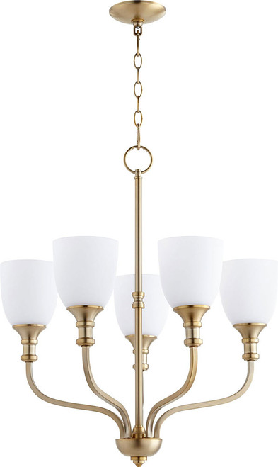 Quorum 6811-5-80 Richmond Aged Brass 24" Lighting Chandelier