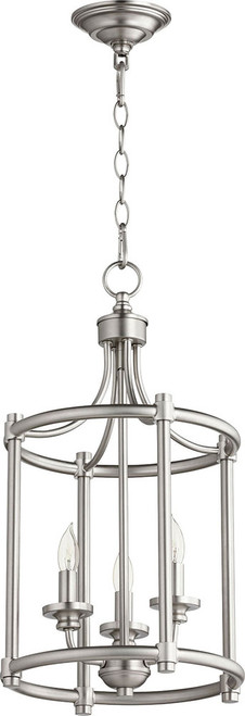 Quorum 6822-3-65 Rossington Satin Nickel 12" Foyer Lighting Fixture