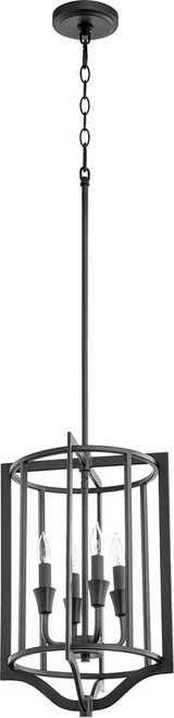 Quorum 6814-4-69 Marquee Contemporary Textured Black 12" Pendant Lamp