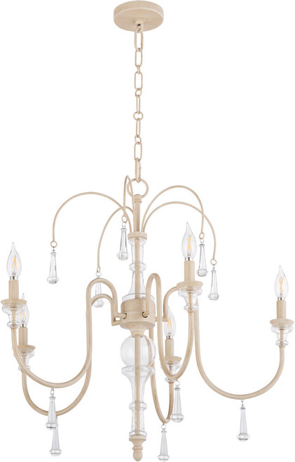 Quorum 685-5-52 Clasica Washed Oak Chandelier Light