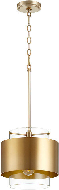Quorum 8012-80 Modern Aged Brass Mini Pendant Hanging Light