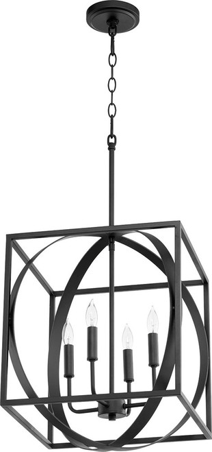 Quorum 8150-4-69 Modern Textured Black 15.5" Foyer Light Fixture