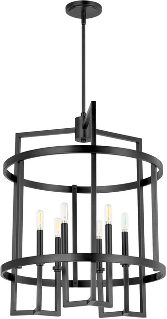 Quorum 8174-6-59 Merrick Contemporary Matte Black Foyer Light Fixture