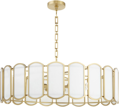 Quorum 824-8-80 Belleview Contemporary Aged Brass 38" Pendant Lamp