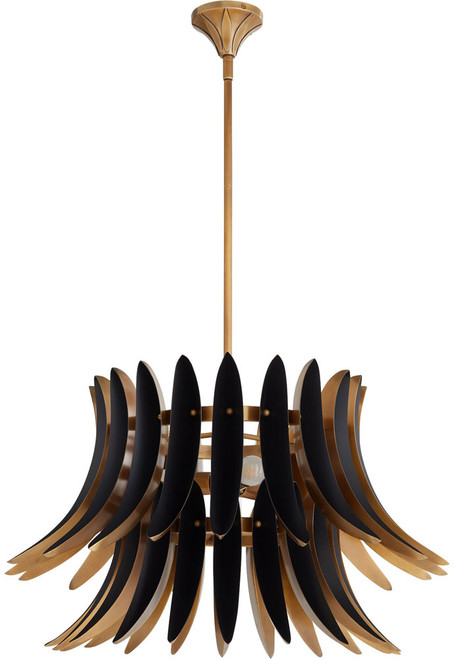Quorum 825-3-5659 Aldridge Modern Brushed Brass|Matte Black Hanging Pendant Light